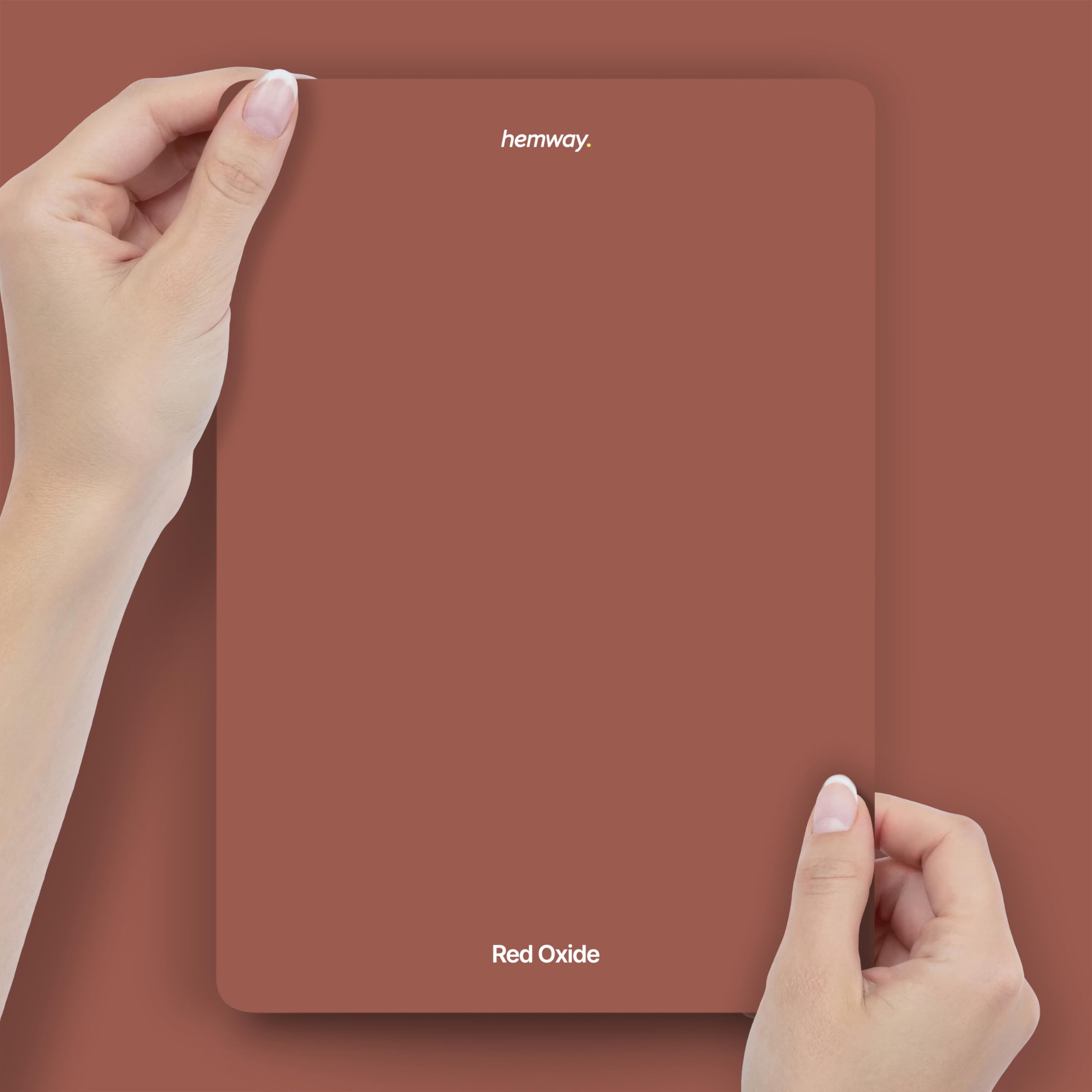 Hemway Red Oxide Peel & Stick Sample Chalk Paint | A5 Accurate Colour Swatch, Mess-Free Alternative to Paint Tester Pots, Easy To Use, Eco-friendly, for Interior Furniture & Walls