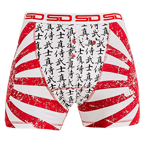 Smuggling Duds Men's Stash Boxer Brief Shorts - Pickpocket Proof Travel Secret Pocket Underwear Samurai Large