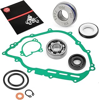 Water Pump Seal Mechanical Seal & Oil Seal Gasket Bearing Kit Compatible with Yamaha Rhino 700 Viking 700 2008-2018 Grizzly 550 Grizzly 700 2007-2015 11H-12438-10-00