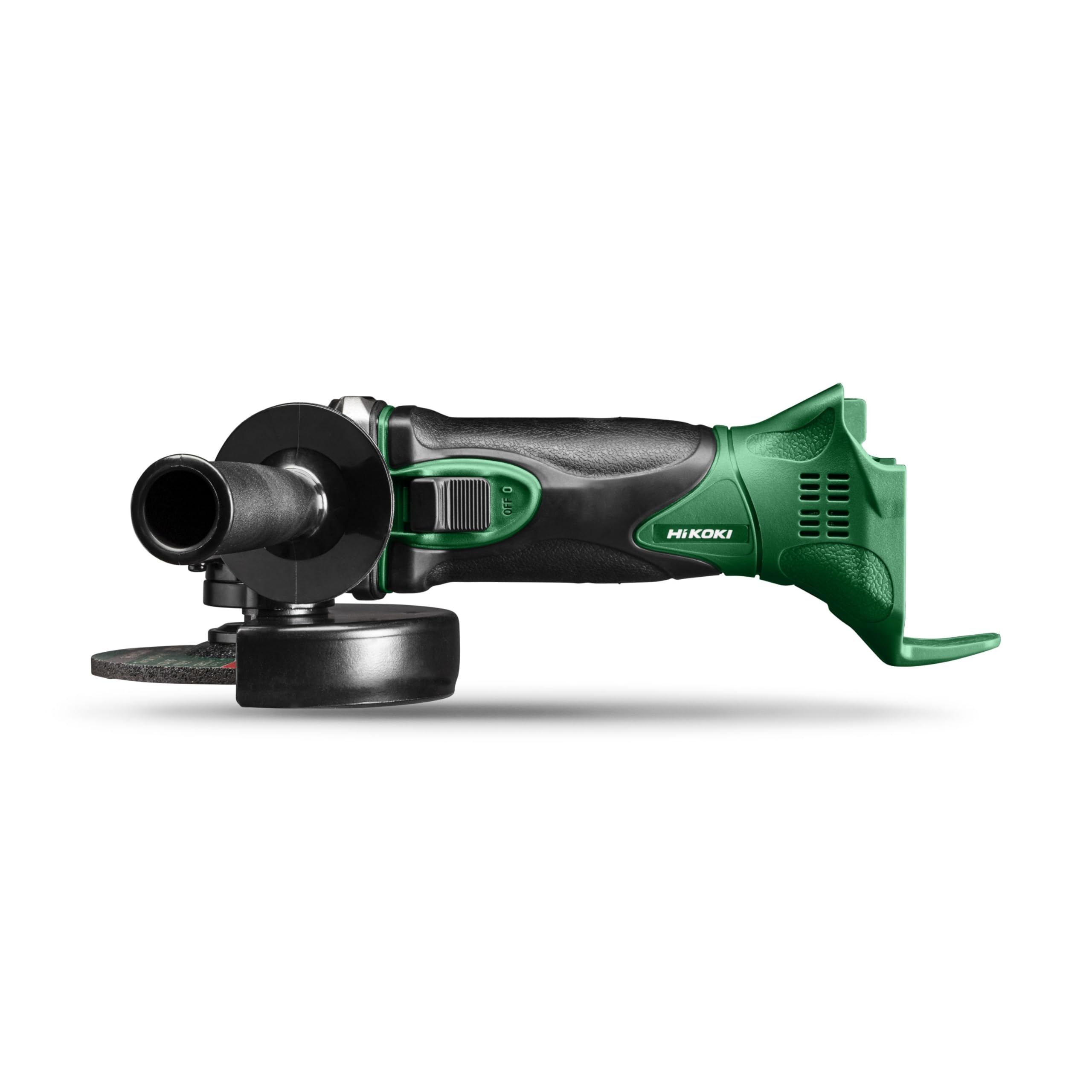 HiKOKI Meuleuse d'angle sans fil - 18V, 125 mm, 9.000 tr/min - Avec protection contre le redémarrage et verrouillage de broche - Compacte, légère et puissante pour le métal, la pierre et le plastique | Livrée en coffret HSC II avec disque de 125 mm, sans