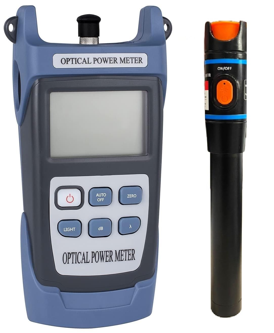 Techtest Hand Held Fiber Optical Power Meter-50dbm~+26dbm SC/FC/ST Connector with Ftth Fiber Optical Cable Tester VFL 10mW Pen Red Laser Visual Fault Locator