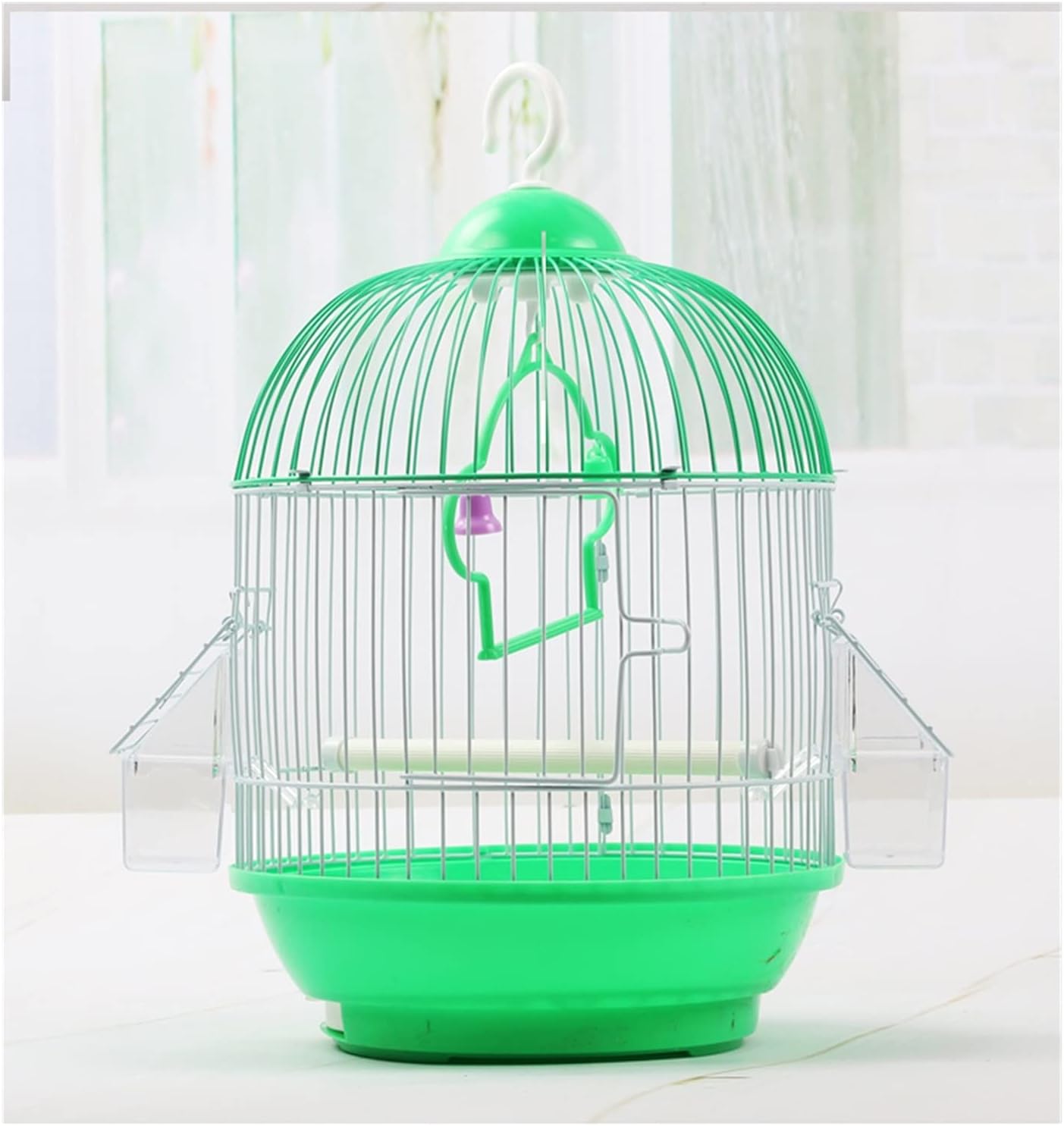 Jaula para pajaros Pequeño pájaro redondo tigre piel perla loro hierro metal pájaro jaula jardín accesorios de jardín decoración al aire libre casa al aire libre colgando Jaula Pájaros ( Color : A )