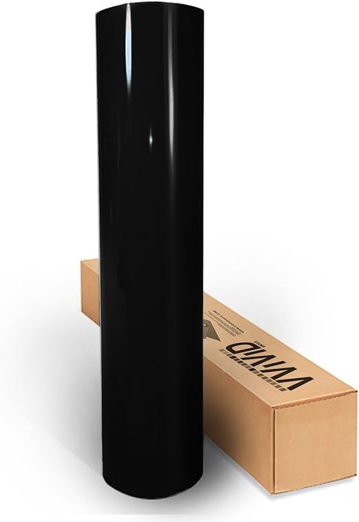 VViViD Black High Gloss Realistic Paint-Like Microfinish Vinyl Wrap Roll XPO Air Release Technology (1.5ft x 5ft)