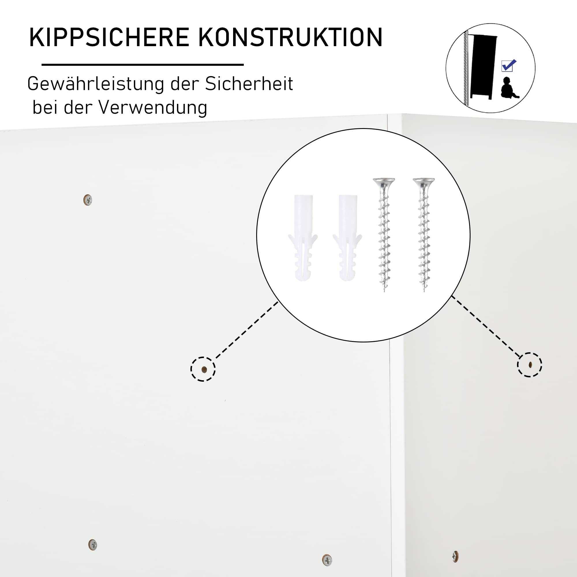 HOMCOM Kinderregal Bücherregal für Kinder Spielzeug-Organizer Kinderzimmerregal mit 3 Aufbewahrungsboxen, 7 offenen Fächern für Kinderzimmer, Kindergarten 57,4 x 57,4 x 94 cm Weiß