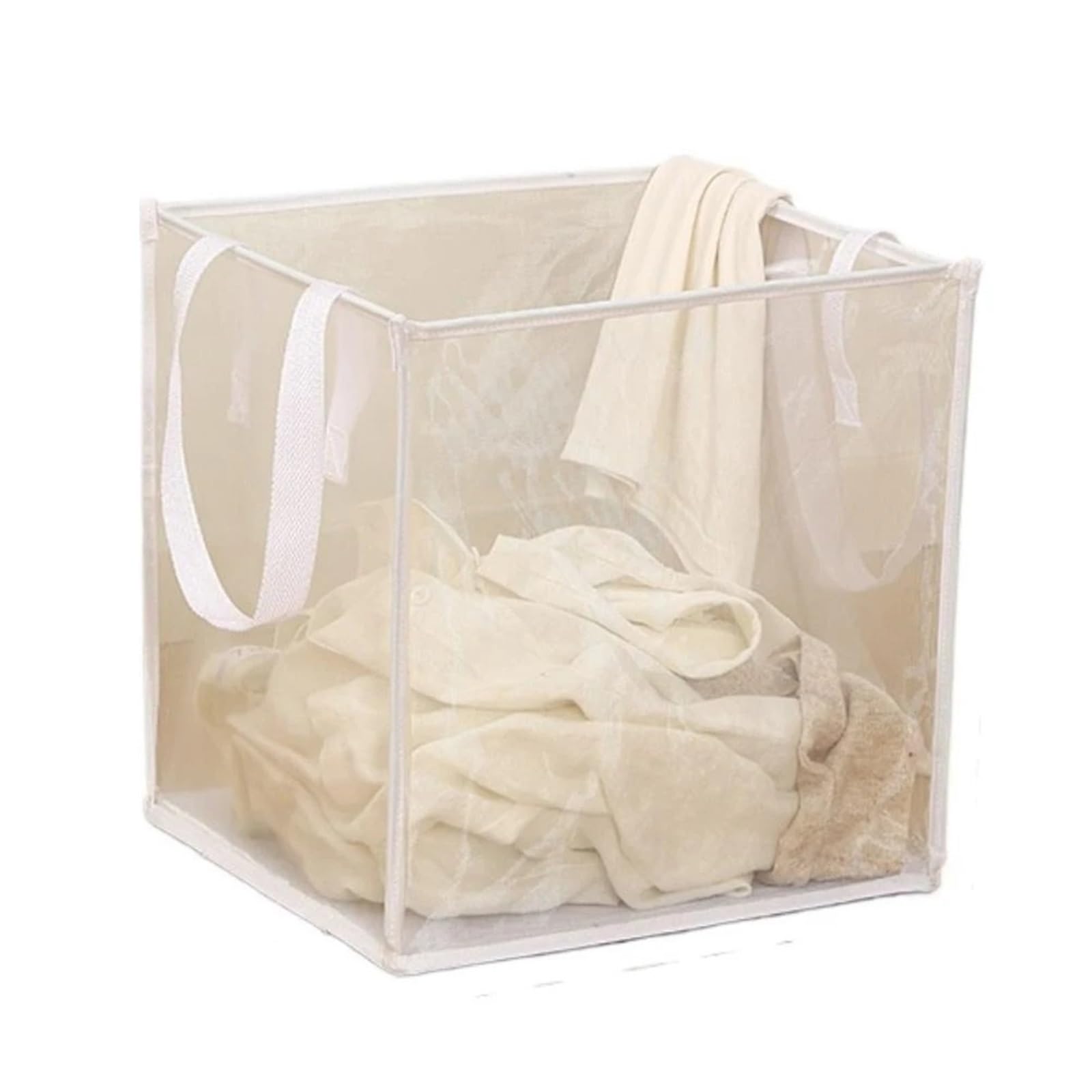 Fabric laundry hamper Foldable Mesh Laundry Basket Dirty Clothes Hamper Breathable Durable Large Capacity for Family(Color2)
