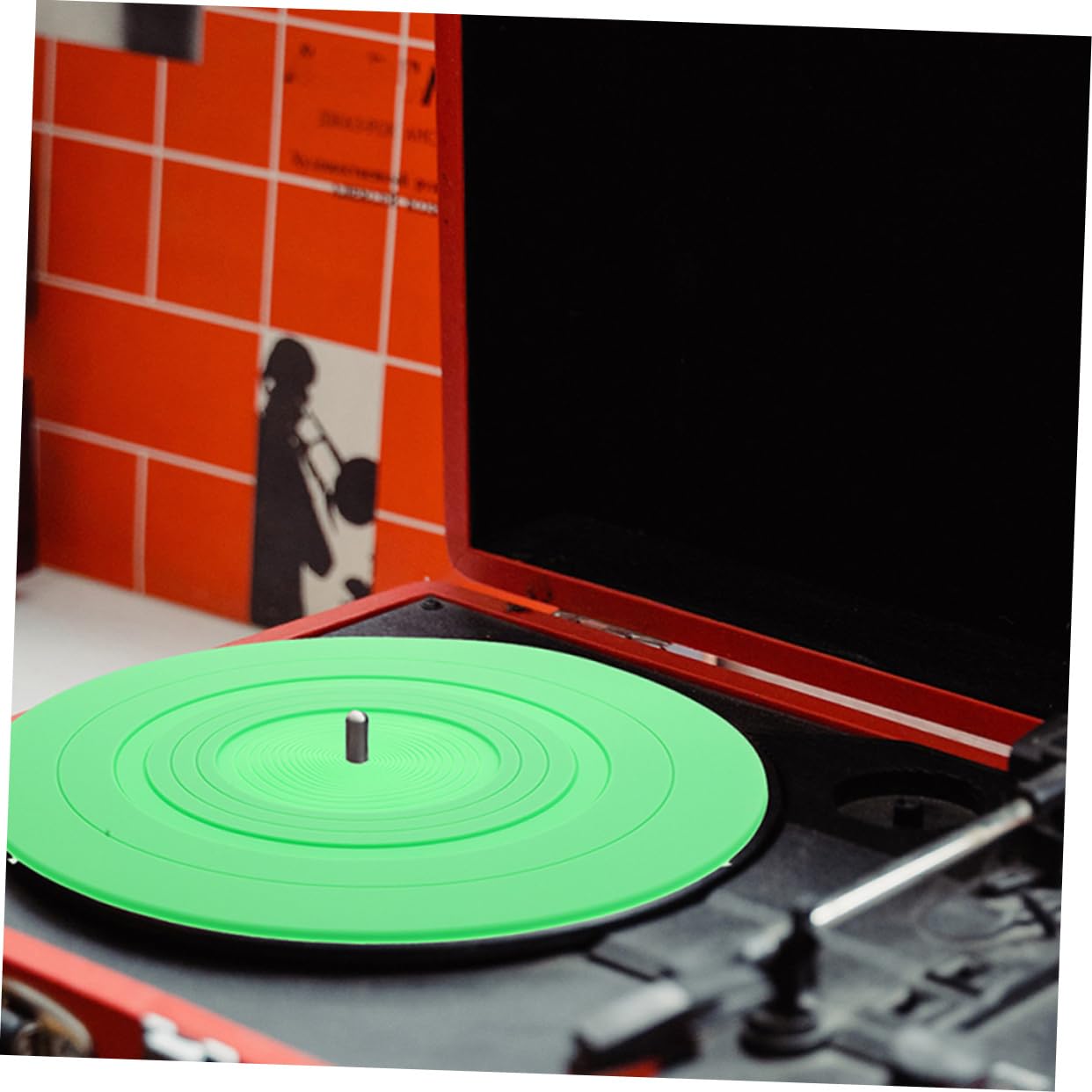 Alfombrilla de Silicona para Discos de Vinilo 2 Piezas Verde