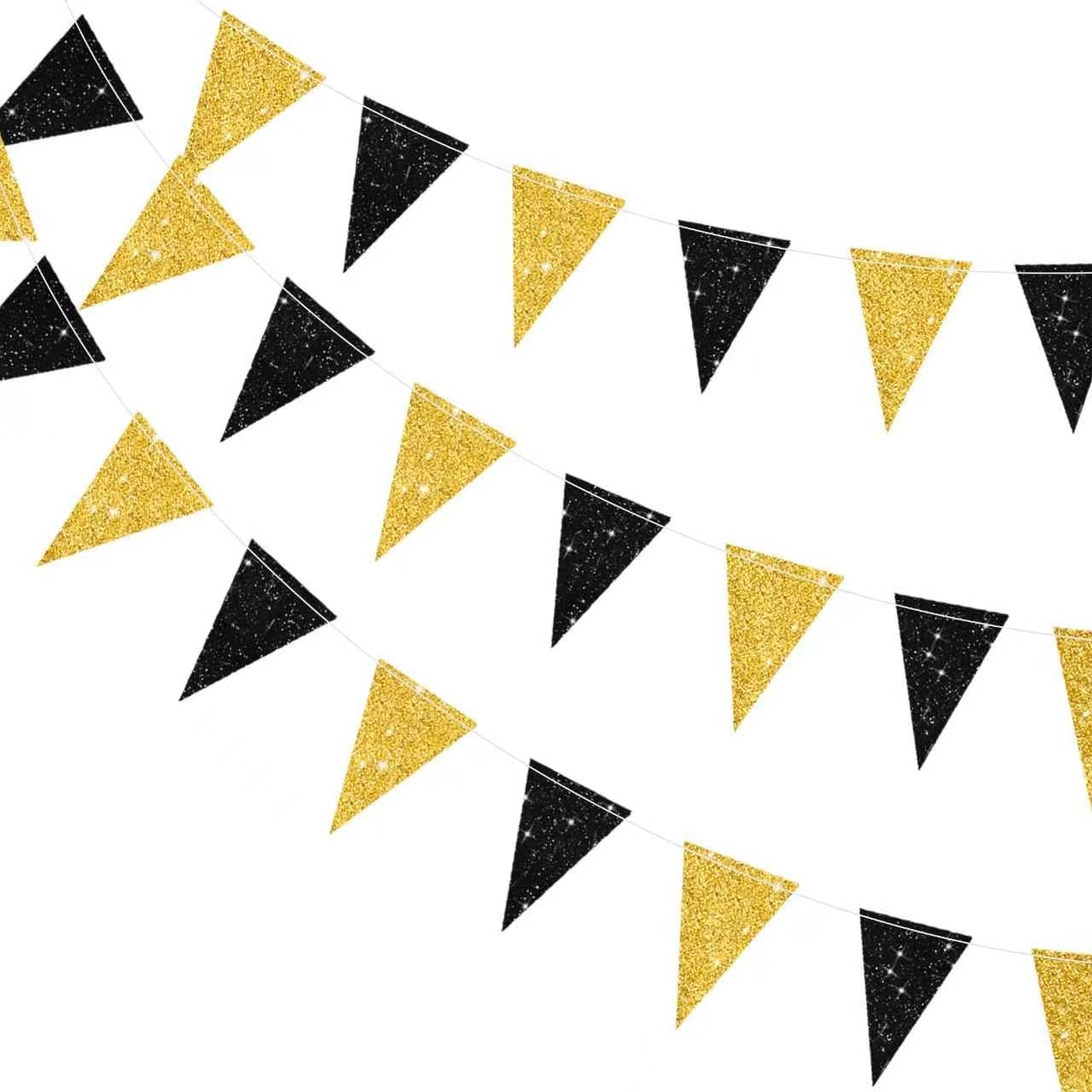 BEISHIDA 3pcs Triangle Pennant Banner Flag Hanging Bunting Garland for Birthday Graduation Wedding Party Decorations Baby Shower Bachelorette Anniversary Party Supplies,NO DIY Rainbow