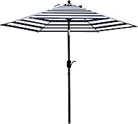 Vista 18 de Sunnyglade Sombrilla de Patio de 7.5 Pies para Exteriores, Sombrilla de Mesa de Mercado con Botón de Presión de Inclinación/Manivela, 6 Varillas