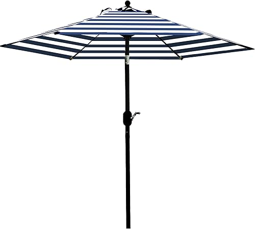 Vista 68 de Sombrilla Sunnyglade para patio, 7.5 pies, con botón de inclinación, manivela, 6 varillas, Rojo