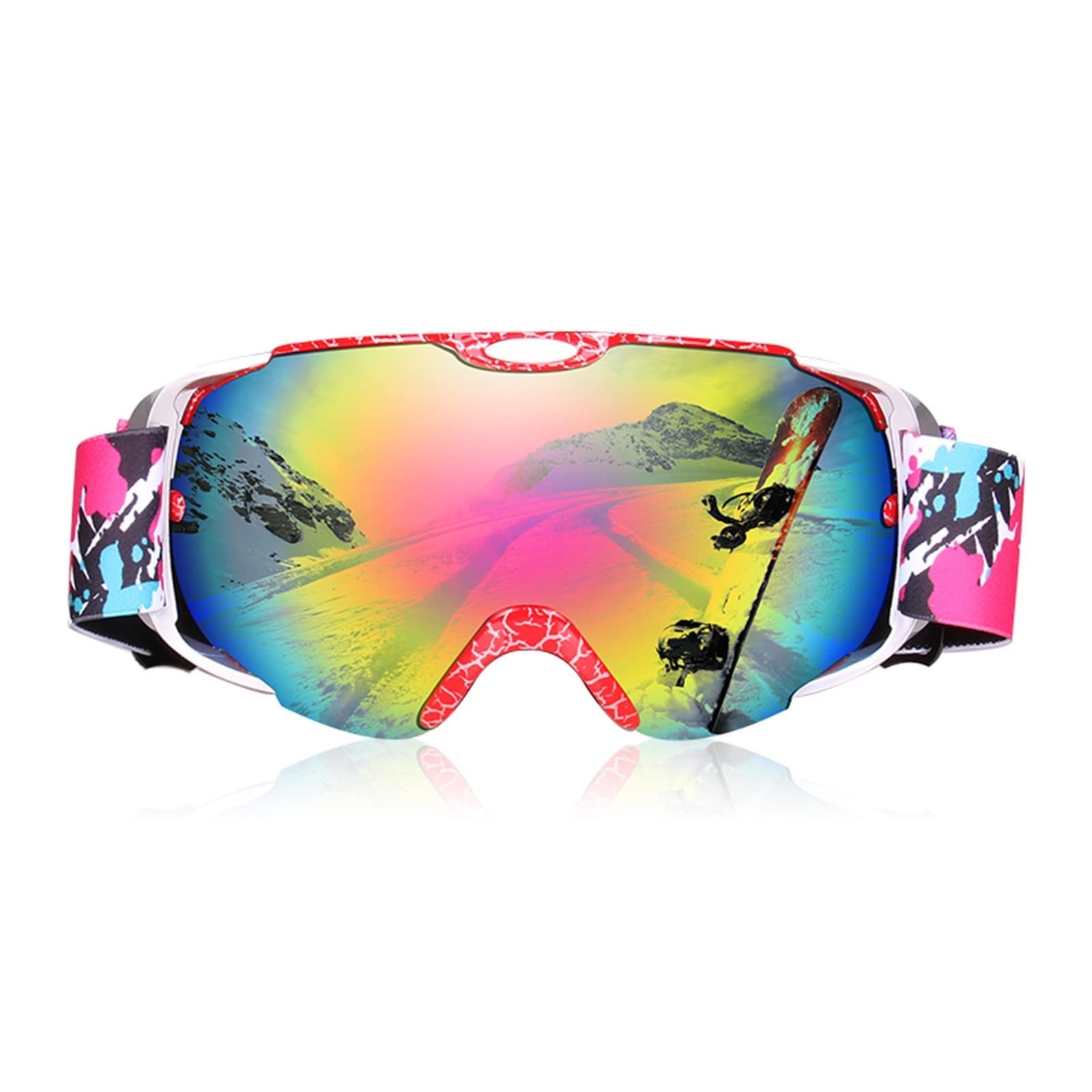 Dieffematic HXJ Skibrille, Einzel- und Doppel-Skiausrüstung, doppellagig, Anti-Beschlag- und Wind-Skibrille, Anti-Skibrille (Farbe: C5)