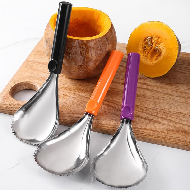 COLLBATH Stainless Steel Pumpkin Core Remover Tool Multi-functional Fruit and Vegetable Corer Scoop for Separation Manual Kitchen Tool for Pumpkin and Gourd Digging