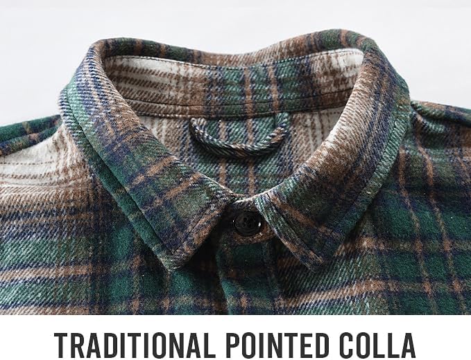 Men's Flannel Shirts Button Down Plaid Shirt Jacket for Men Flannel Shirt Jacket with Pockets - Image 5