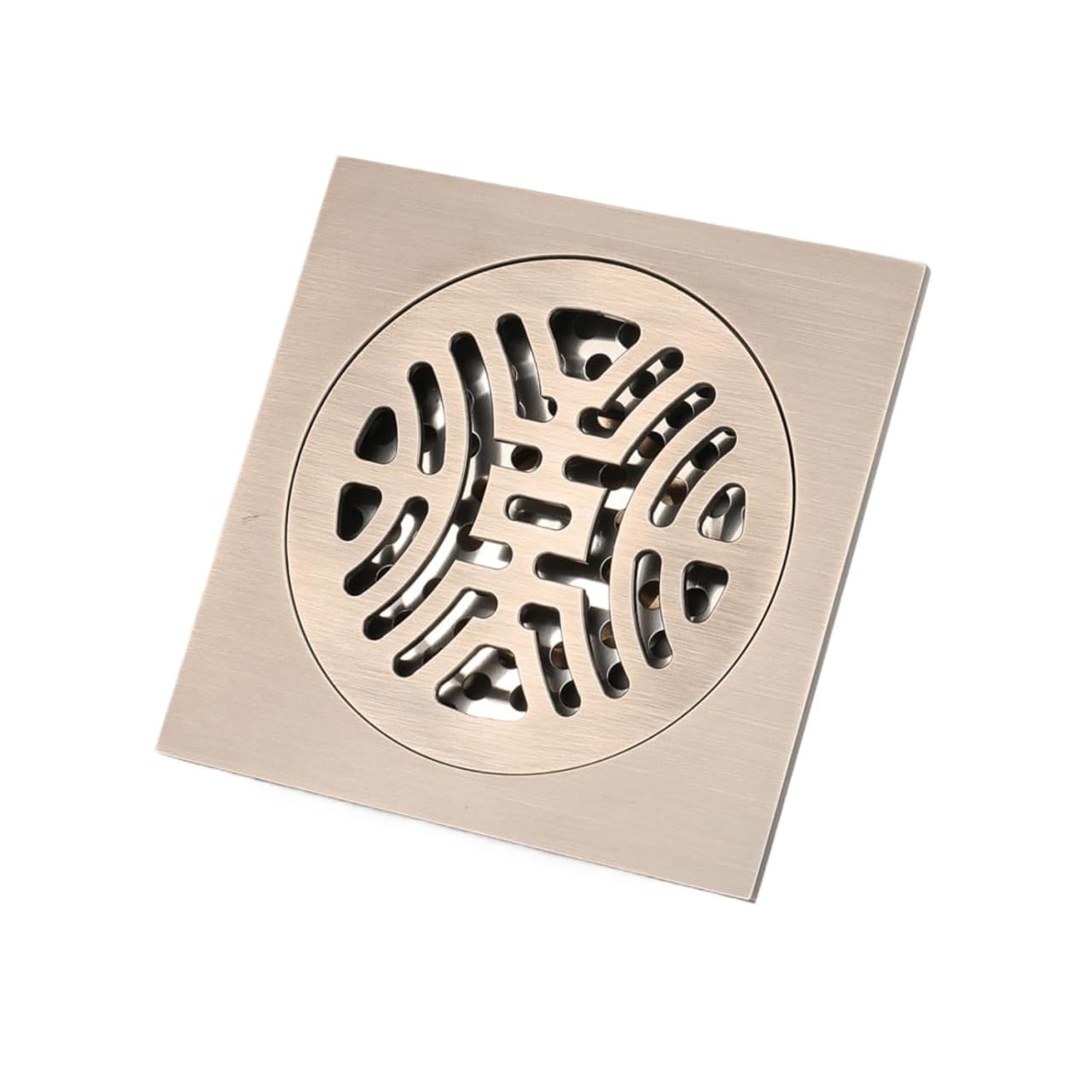 Bodenablauf aus Edelstahl, Messing-Duschbodenablauf 3,94 Zoll mit Haarfänger und Abnehmbarer Abdeckung Multicolor(Bronze)