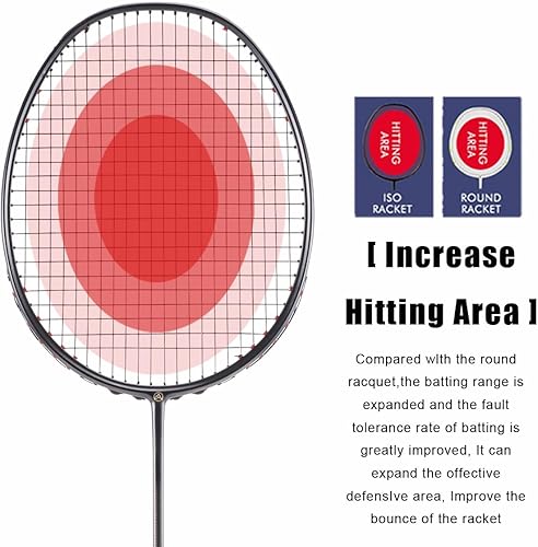 Miniatura 4 de XHP 6U G4 T700 - Juego de 2 raquetas de bádminton de grafito, raquetas de fibra de carbono, incluye bolsa de bádminton de cuero, 2 cintas de agarre