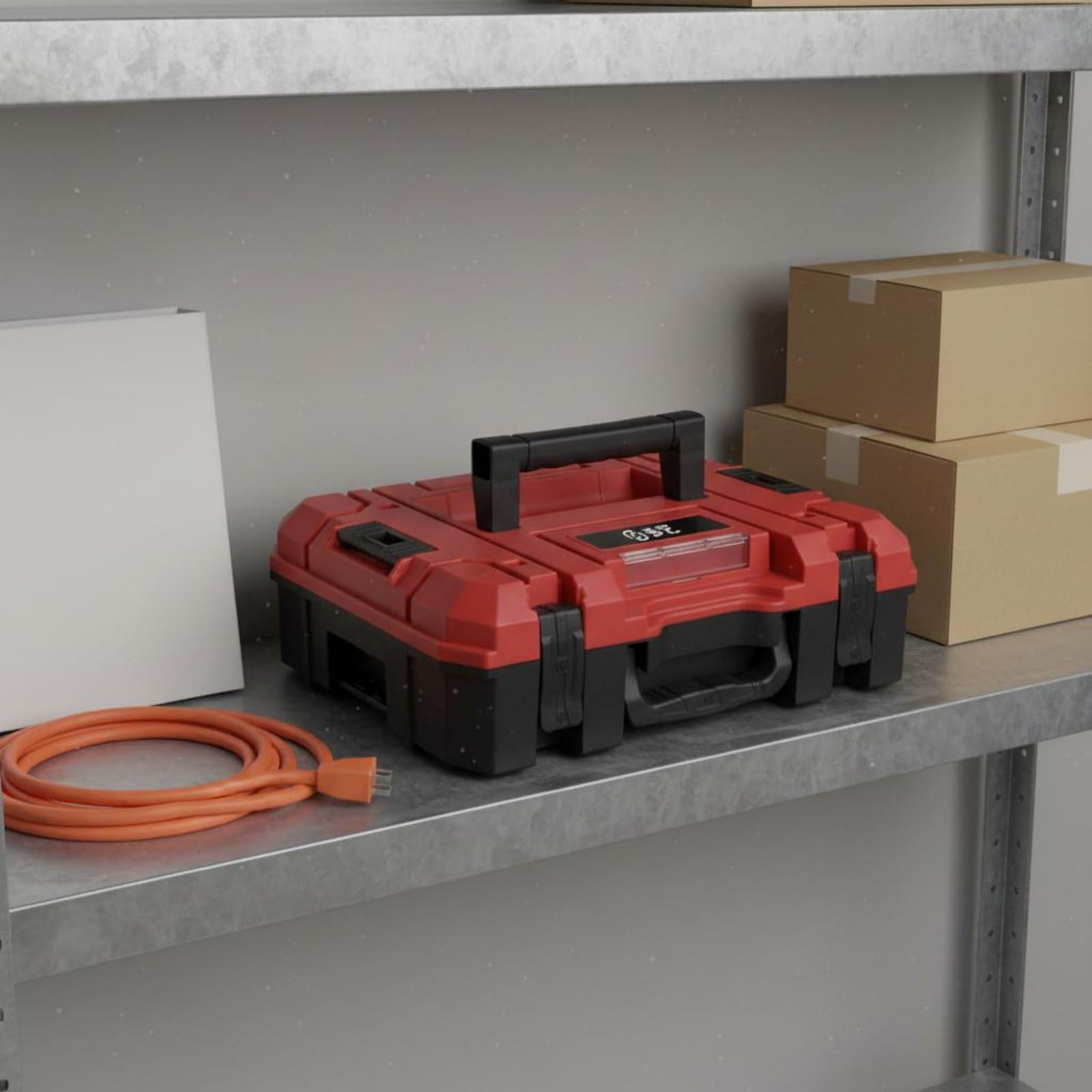 Valigetta Pieghevole Porta Attrezzi Organizer Cassetta Contenitore per Utensili Manuali E Accessori Elettroutensili Design Impilabile con Chiusure, 440-320-135, Per Martello Elettrico