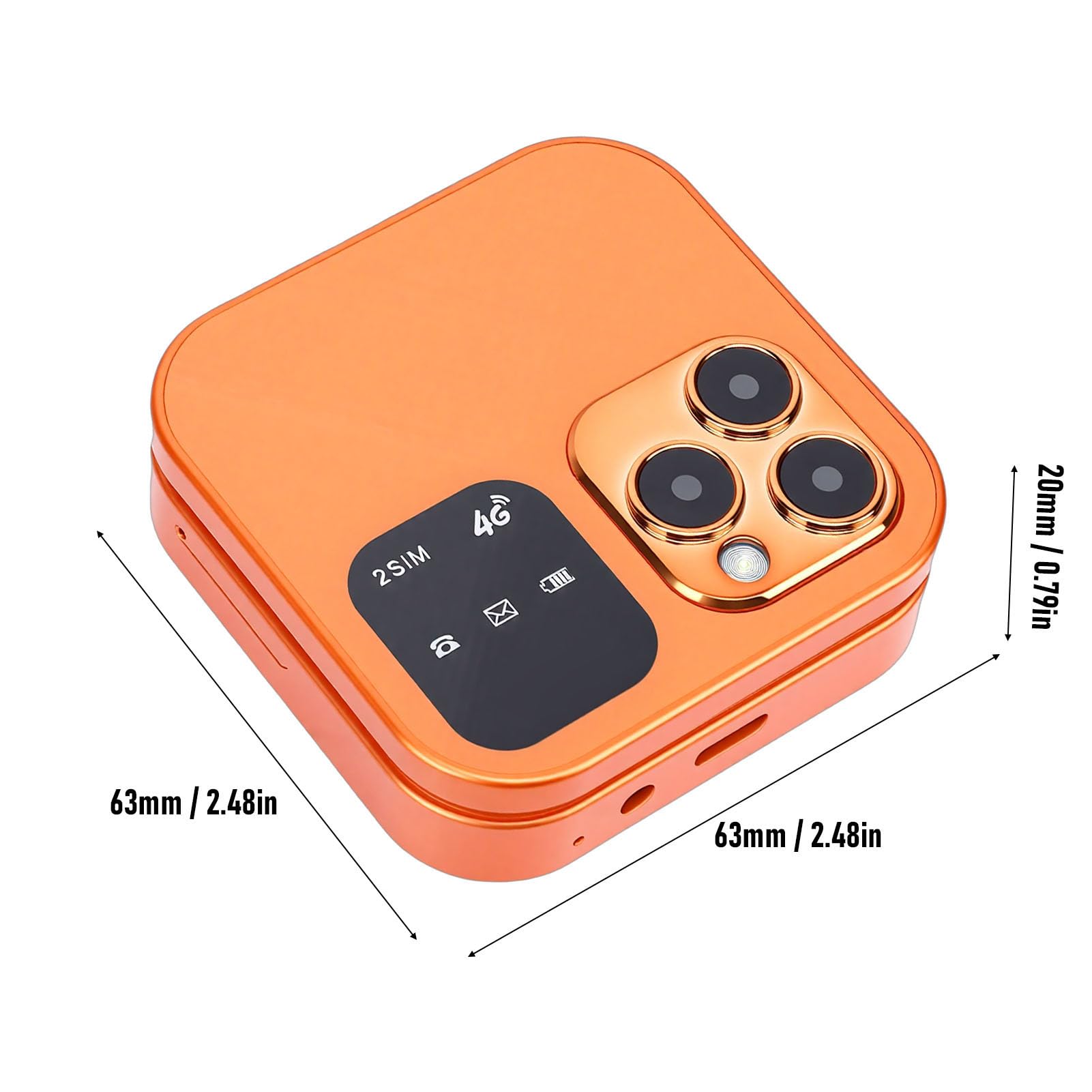 Elprico Teléfono con Tapa 4G LTE, Teléfono Celular Desbloqueado para Personas Mayores con Doble SIM en Espera, Pantalla de 1,77 Pulgadas con Bluetooth 5.0 y Altavoz de Alto Volumen, para (Orange)