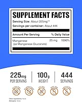 Vista 2 de BulkSupplements.com Polvo de gluconato de manganeso - Suplemento mineral - Suplementos óseos - Suplemento de manganeso - Suplementos minerales