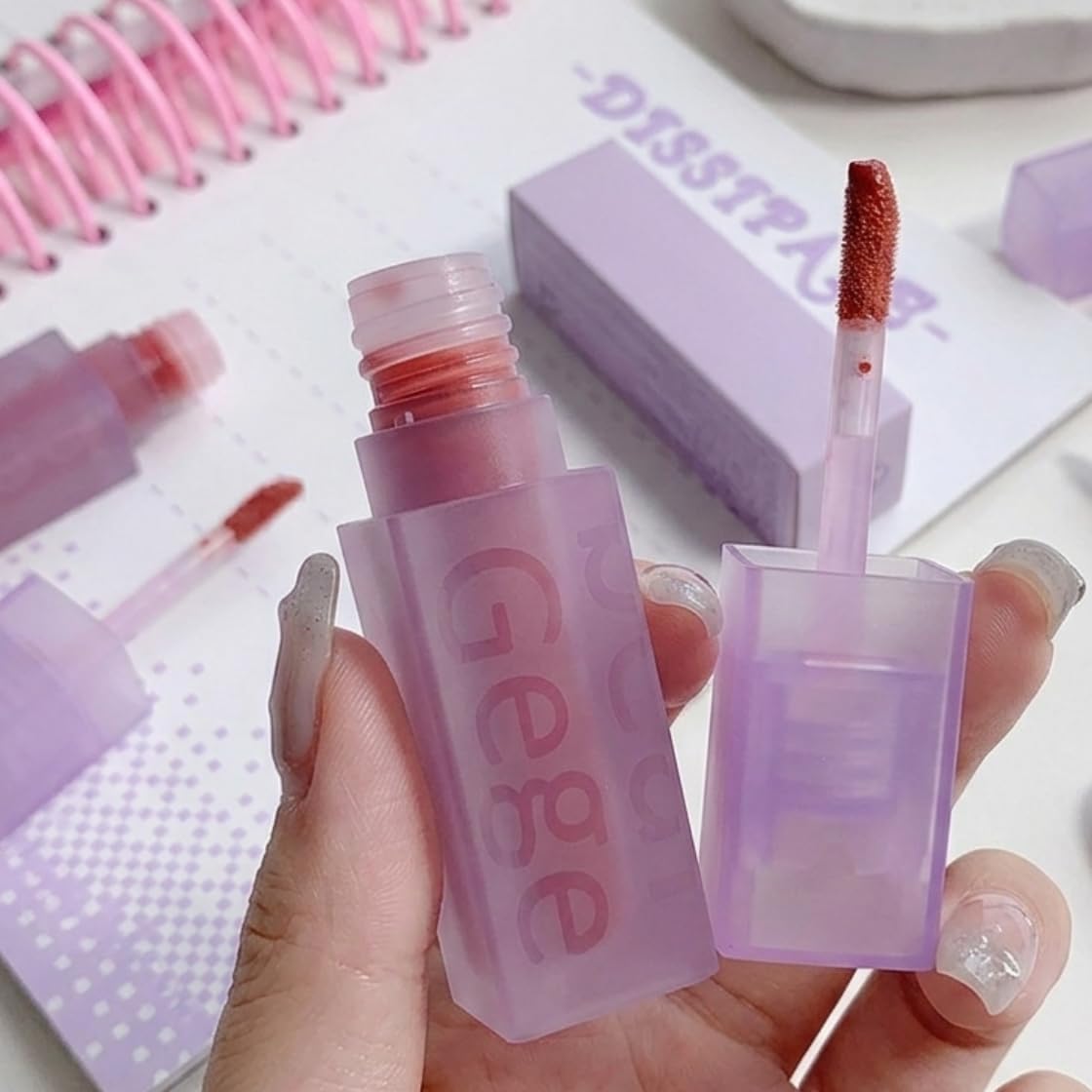 Gege Bear Mirror Light Velvet Lipstick | Moisturizing Lightweight Lip Color | Buildable Pigmented Formula | Trendy Shades Range Including Nude Red Orange Brown | Long Lasting Color & Smooth Comfort | Non Sticky Shine with Plumping Glossy Effect Lips (09#Newborn Warm Sun, 2.5g)-image-14
