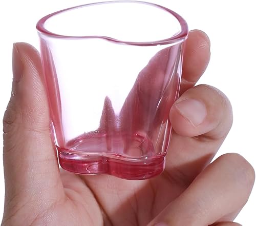 Miniatura 6 de Srgeilzati Juego de vasos de chupito de corazón, vaso de chupito rosa lindo para accesorios de carrito de barra 1.5oz