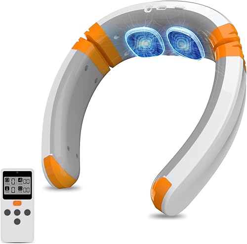 Masajeador de cuello con calor eléctrico EMS máquina de masaje de cuello para aliviar el dolor, masajeador de cuello para aliviar el dolor de tejido