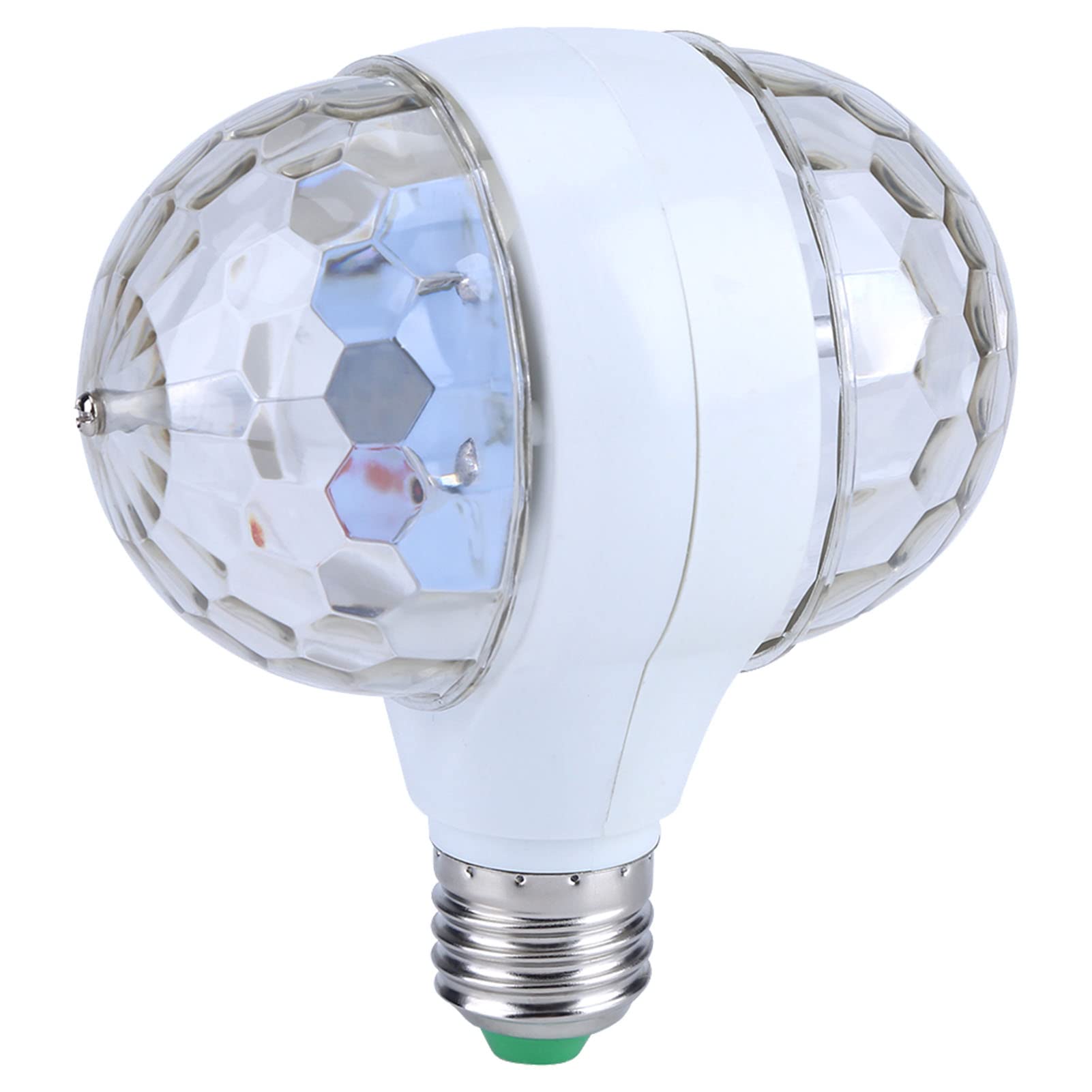 Hyuduo 2-głowicowa Obrotowa żarówka LED RGB E27 światło Sceniczne do Klubu Dyskotekowego KTV Pub Wesele o Niskim Zużyciu Energii o Wysokiej Jasności (wtyczka UE)