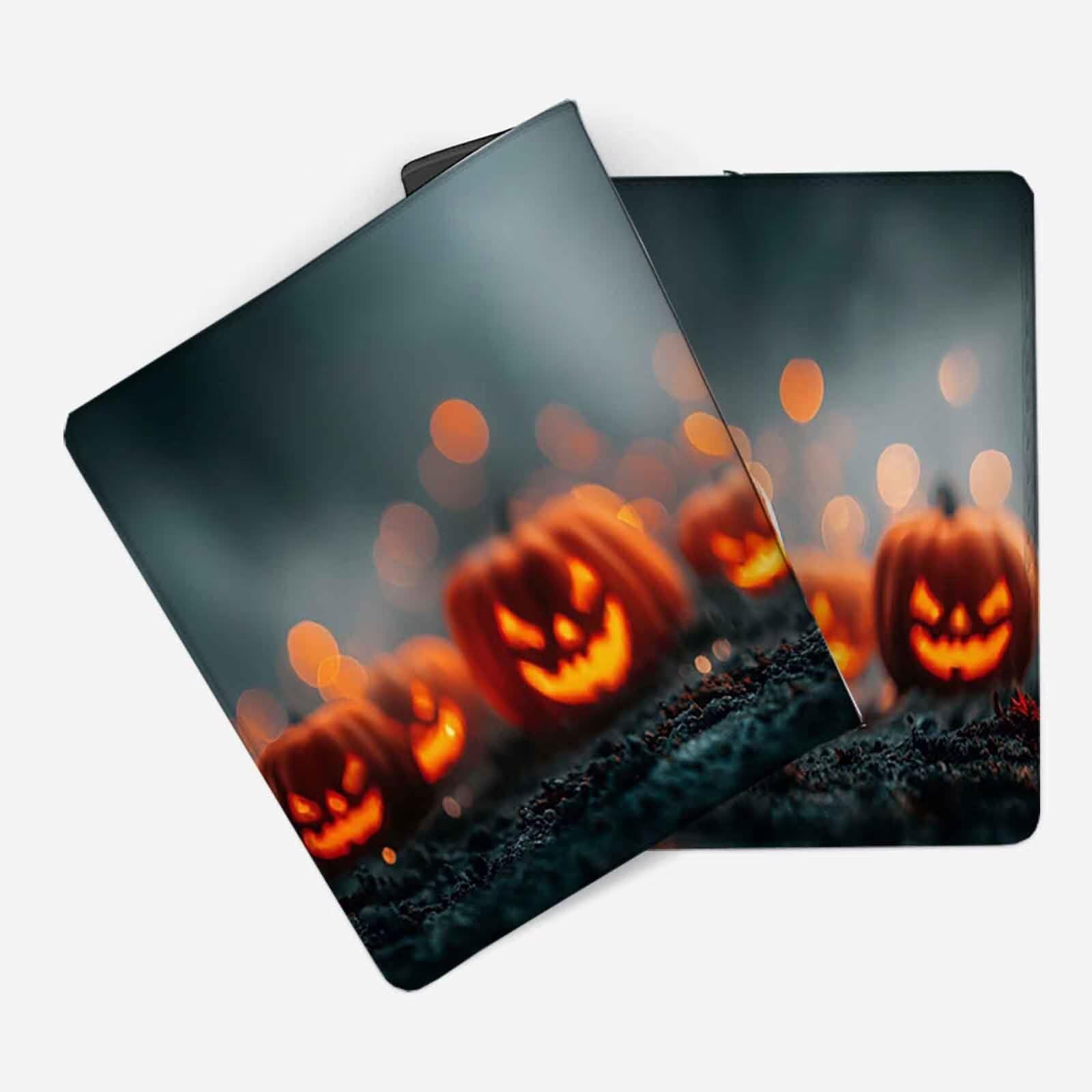 Szara podkładka pod mysz Halloween XXL podkładka pod mysz 1200 x 600 mm podkładka pod mysz z przeszytymi krawędziami i gumową podstawą antypoślizgowa podkładka pod mysz XXL do komputera, laptopa