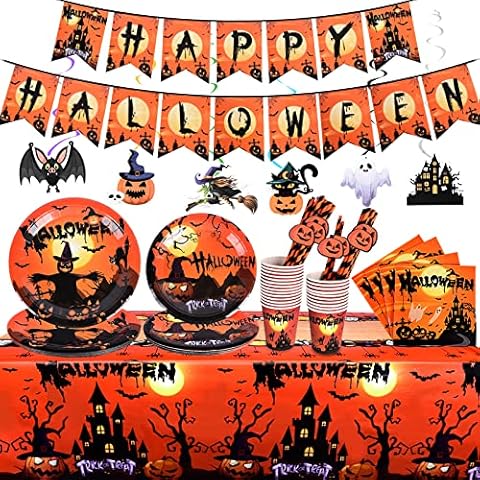 Ulikey Halloween Geschirr 152-teiliges Set Cover