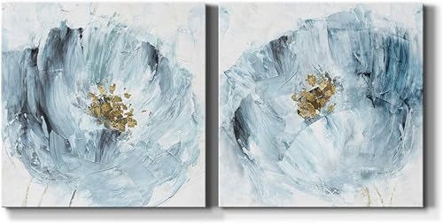 Renditions Gallery Arte de pared Blue Serenity, decoración en lienzo de alta calidad con envoltura de galería, listo para colgar, 16 pulgadas de