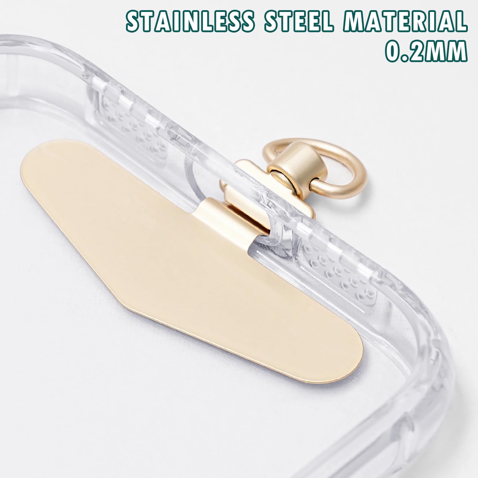 Handy-Halterungspads Mit Metallring - Universal, Ohne Kleber, Für Handytragebänder & Ketten (Gold)
