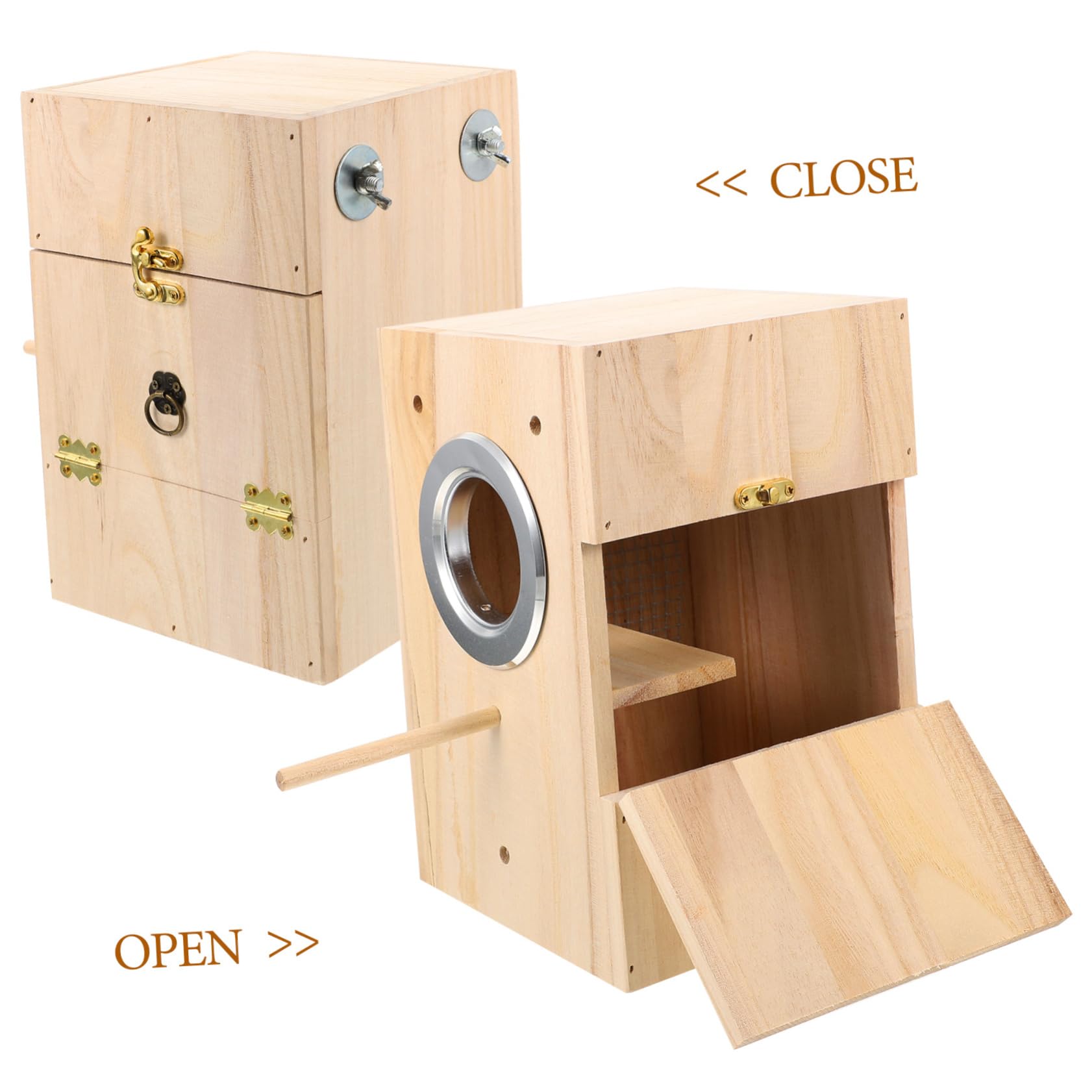 Hohopeti Nichoir à Oiseaux en Bois, Boîte de Reproduction Simple, Nid Confortable pour Canari et Alouette, pour Repos et Jeu,