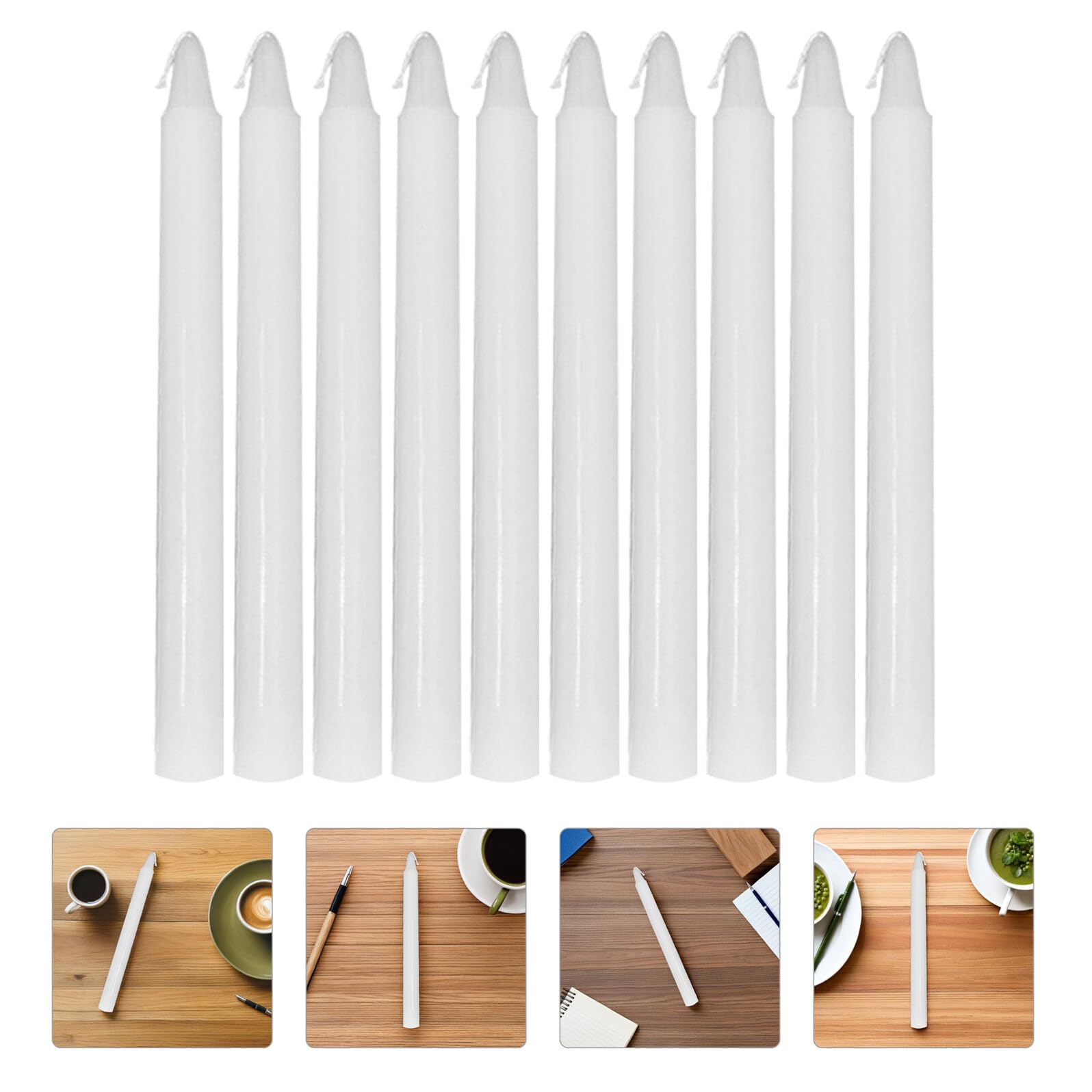 PRETYZOOM 10pezzi Candele Colonna Bianche Piccole Candele Decorative di Cera senza Profumo per Feste