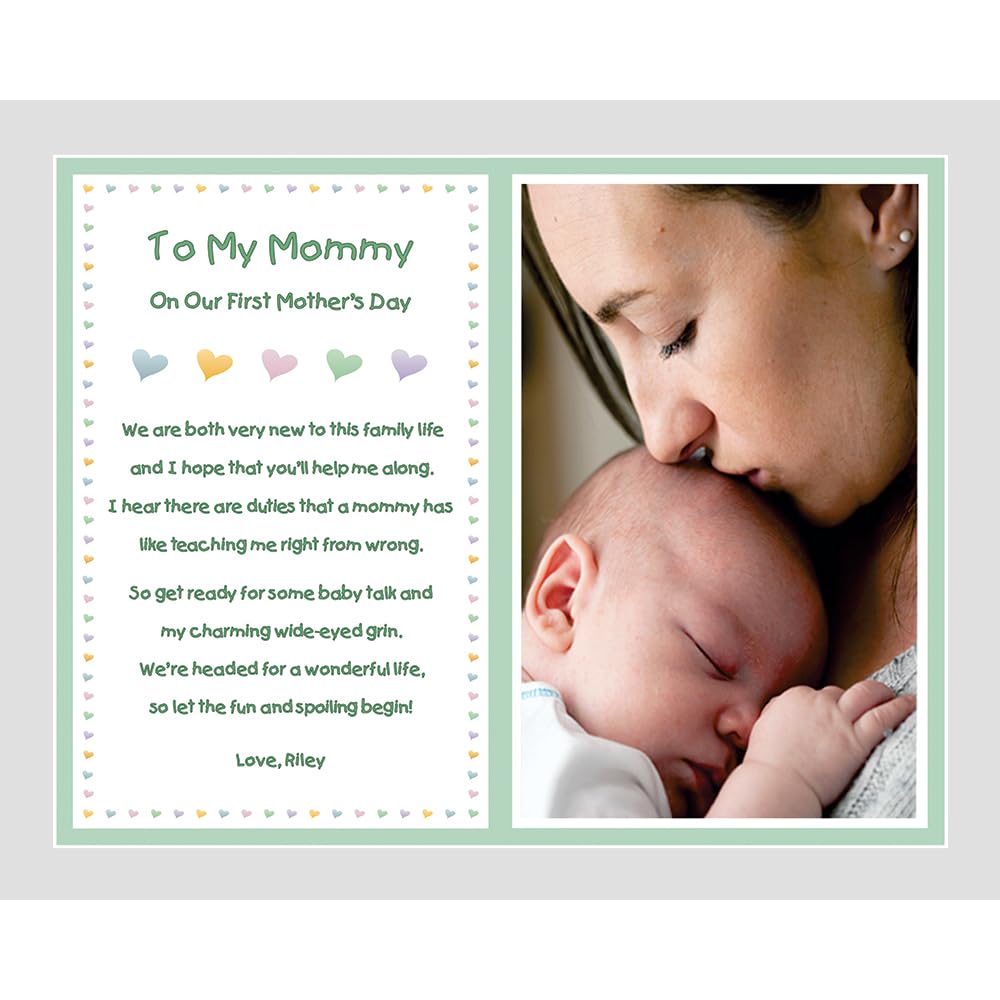 New Mom First Mother's Day Gift, Sweet Poem from Son or Daughter, 8x10 Inch Personalized Custom Print