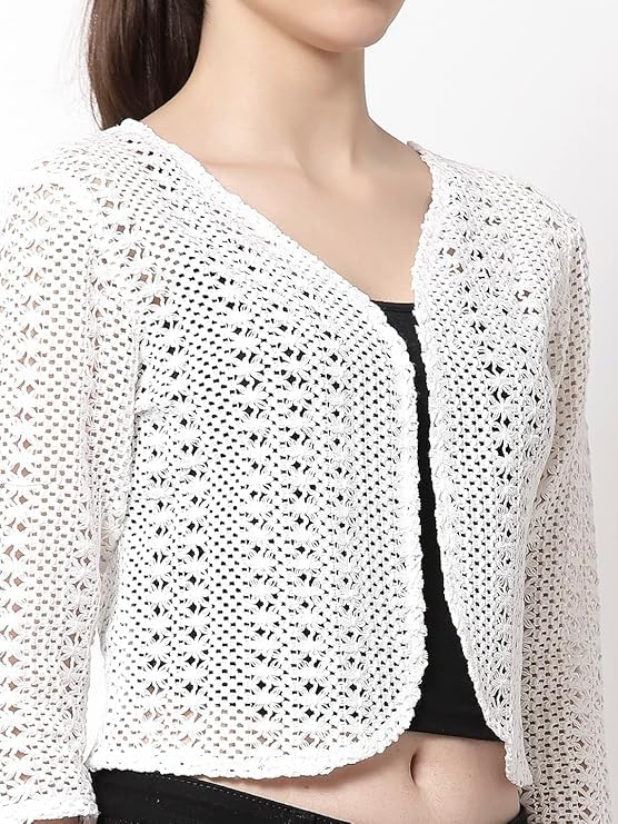 Image of I Cotton Shrug I Round Neck Shrug I 3 /4 Sleeve Shrug I Shrug for Women I Shrug for Girls I Shrug I Women Shrug I
