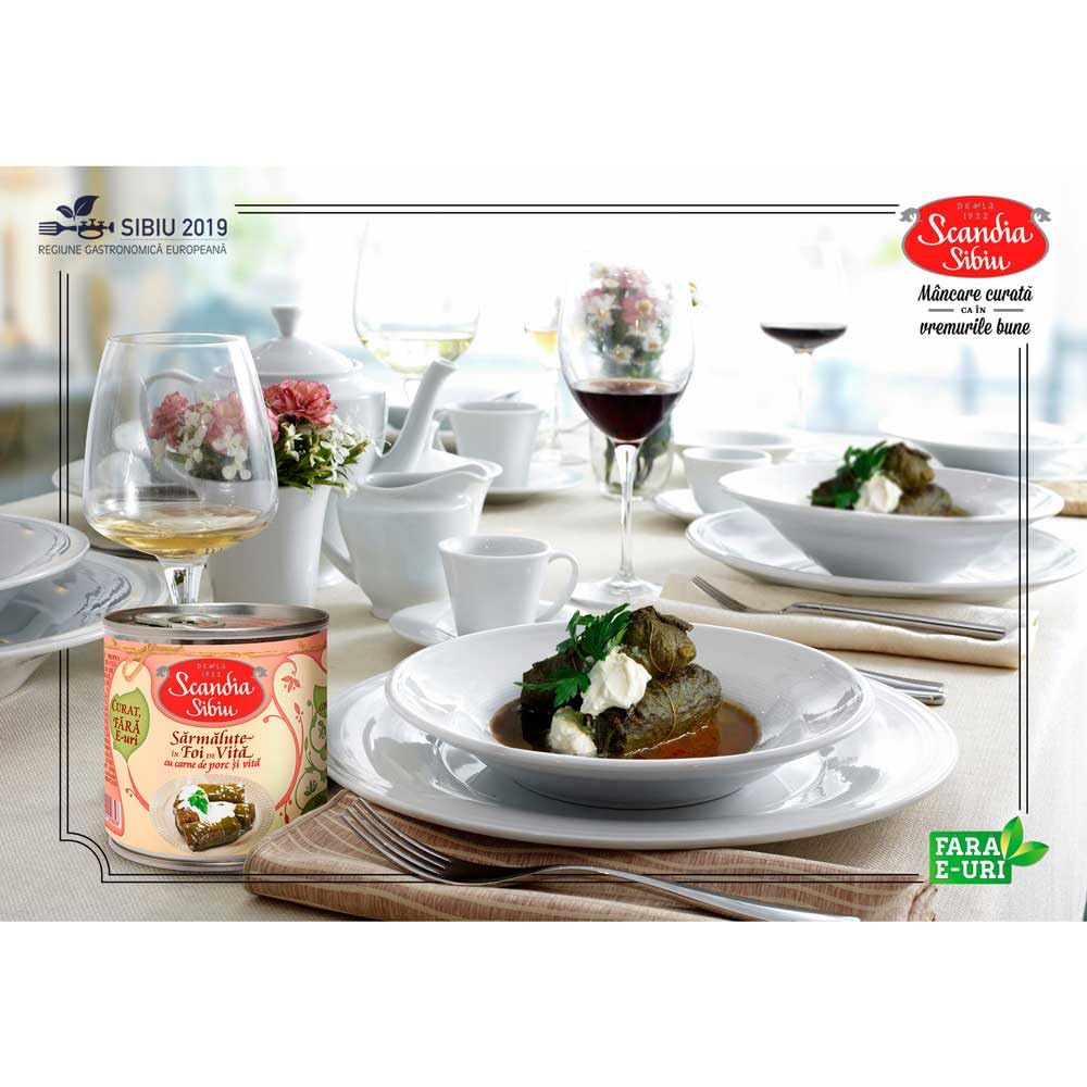 Scandia Sibiu Sarmalute in Foglie di Vite con Carne di Tacchino, Senza Conservanti e Additivi Artificiali, 400g,