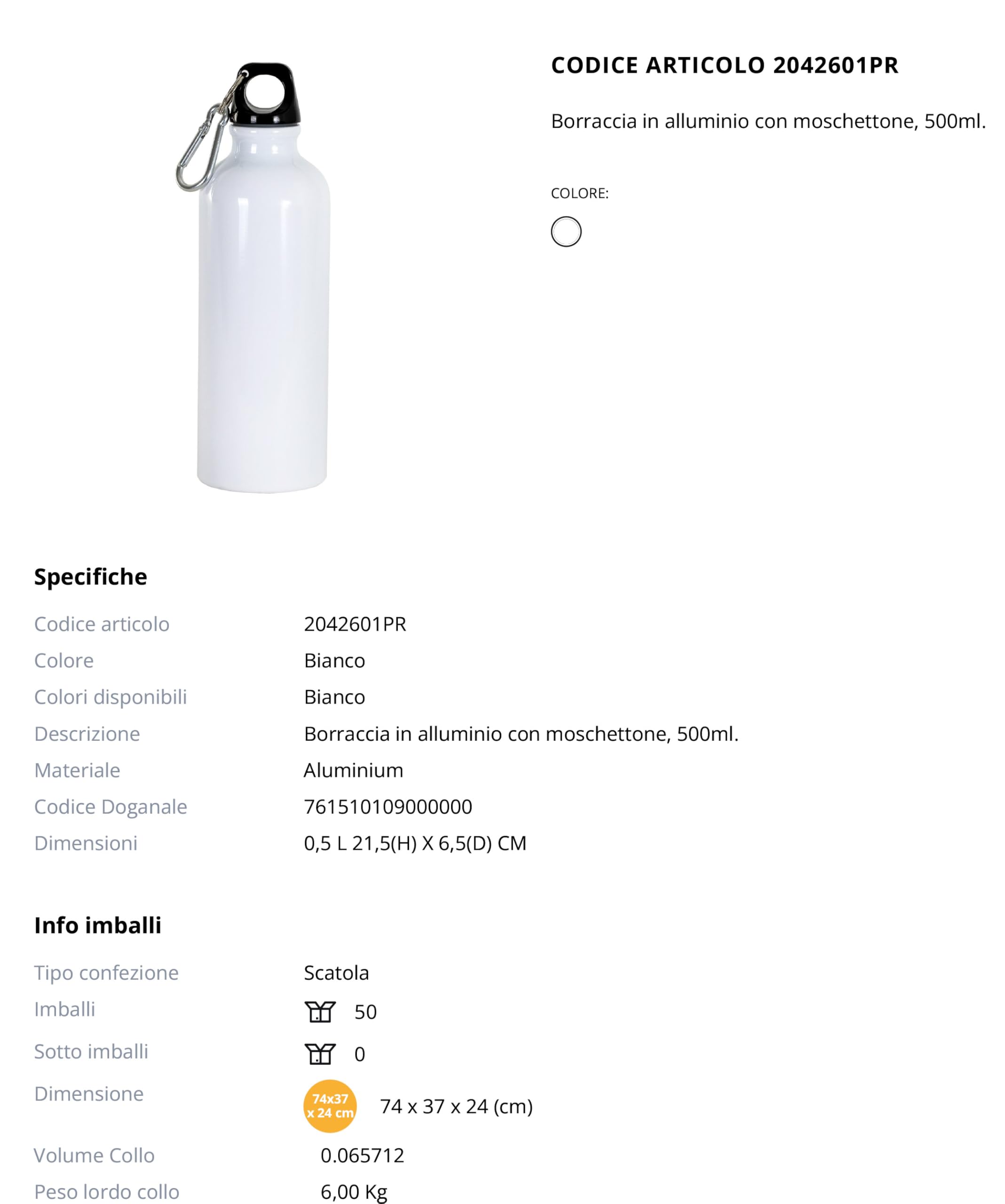 Fog Gypsy Weiß Aluminium Wasserflasche 500ml - Schadstofffrei, Auslaufsicher