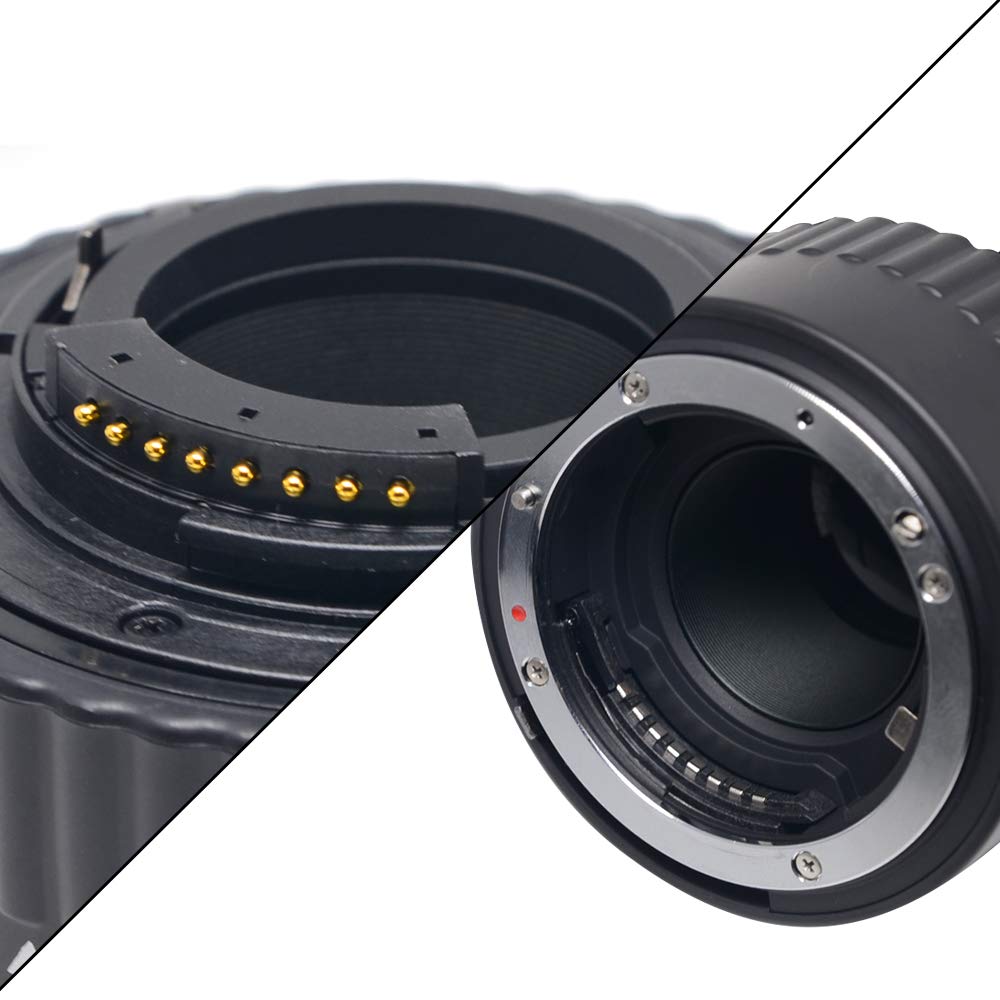 MK-N-AF Set di tubi di prolunga macro per fotocamere DSLR Nikon F, con messa a fuoco automatica e metallo con supporto in plastica