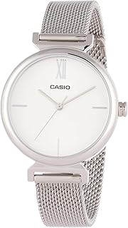 ساعة انالوج حريمي بمينا ابيض من كاسيو - لون فضي موديل LTP-2023VM-7CDR