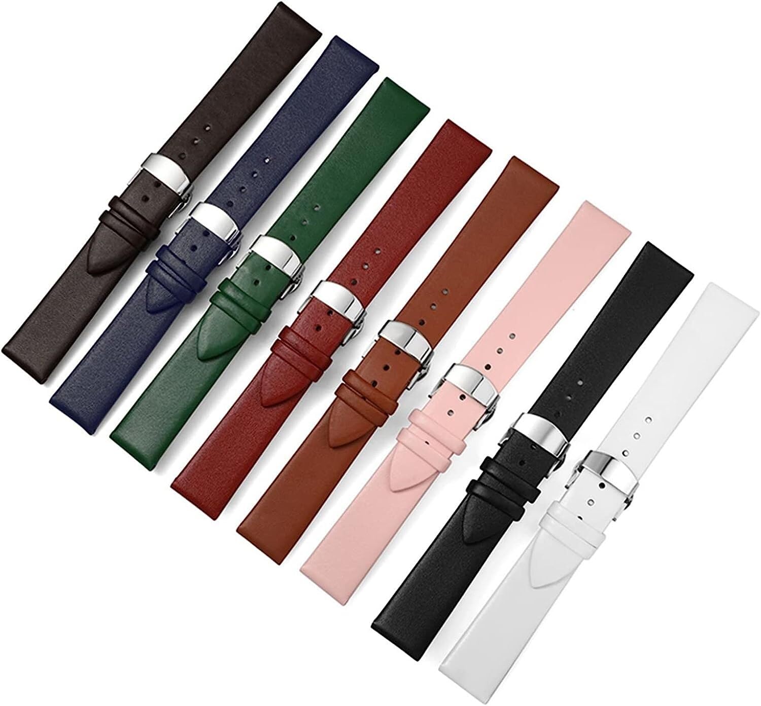 Cinturino for orologio in pelle morbida e sottile da 10 mm a 22 con fibbia a farfalla
