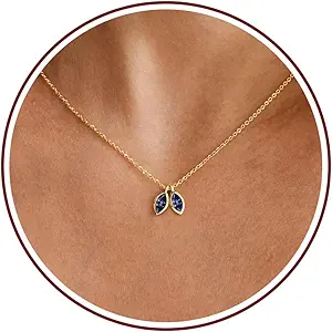 Birthstone Necklace for Women Dainty Gold Necklace with 2 Birthstone Christmas Stocking Stuffers Teen Girl Gifts Trendy Stuff Birthday Gift Moms 2025 Graduation Gift Adjustable Anniversary Jewelry for Daughter Girlfriend Friend