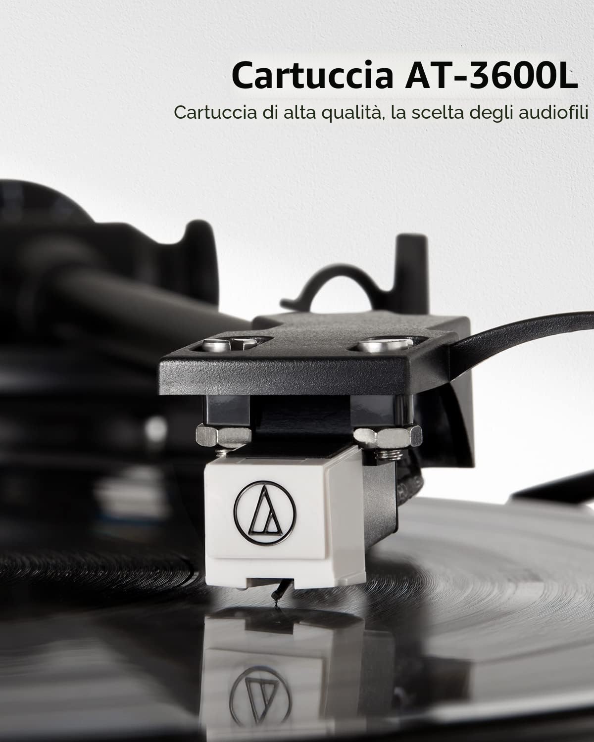 ANGELS HORN Giradischi in vinile Bluetooth HiFi con altoparlanti e preamplificatore Phono integrato 33/45 giri/min pickup AT-3600L