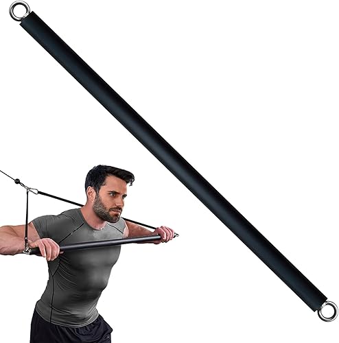 KORIKAHM Accesorios de cable de barra desplegable LAT no desmontable para gimnasio, accesorios de extracción LAT, barra recta, barra de banda de