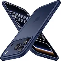 JETech Capa Fosca para iPhone 17 Pro 6,3 Polegadas, Proteção Contra Quedas de Nível Militar, Case Minimalista com Parte Traseira Translúcida Matte, Anti-Impressão Digital (Azul Escuro)