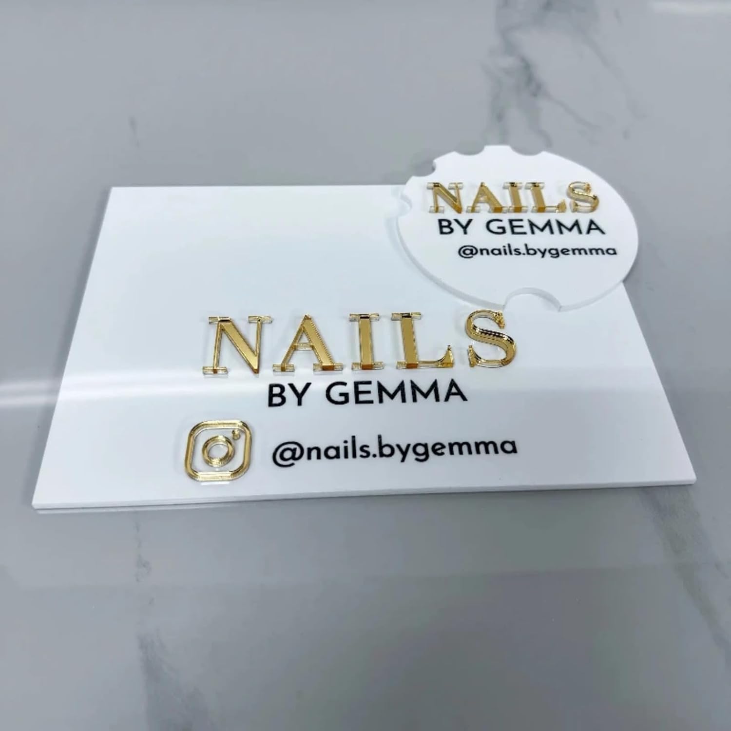 Personalized 3D Acrylic Nailfie Photo Prop Custom Nail Logo Nail Technician Gift Acrylic Nailfie Disc Prop for Nail Techs Nail Selfie Salon Signs image 2