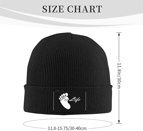 Miniatura 5 de Pro Life Choose Life - Gorros de invierno negros para hombres y mujeres gorro de punto holgado y cálido de calavera