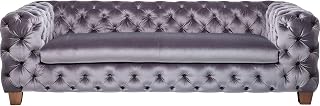 Kare Design Sofa Desire Silbergrau, 3-Sitzer, Breites Loungesofa aus weichem Samtstoff, Edle Couch mit Vintage Effekt, (H/B/T) 68x245x100cm