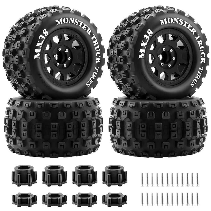 GLOBACT MX38 Tires F/R 3.8in MT Tires 17mm Hex RC Tires for
