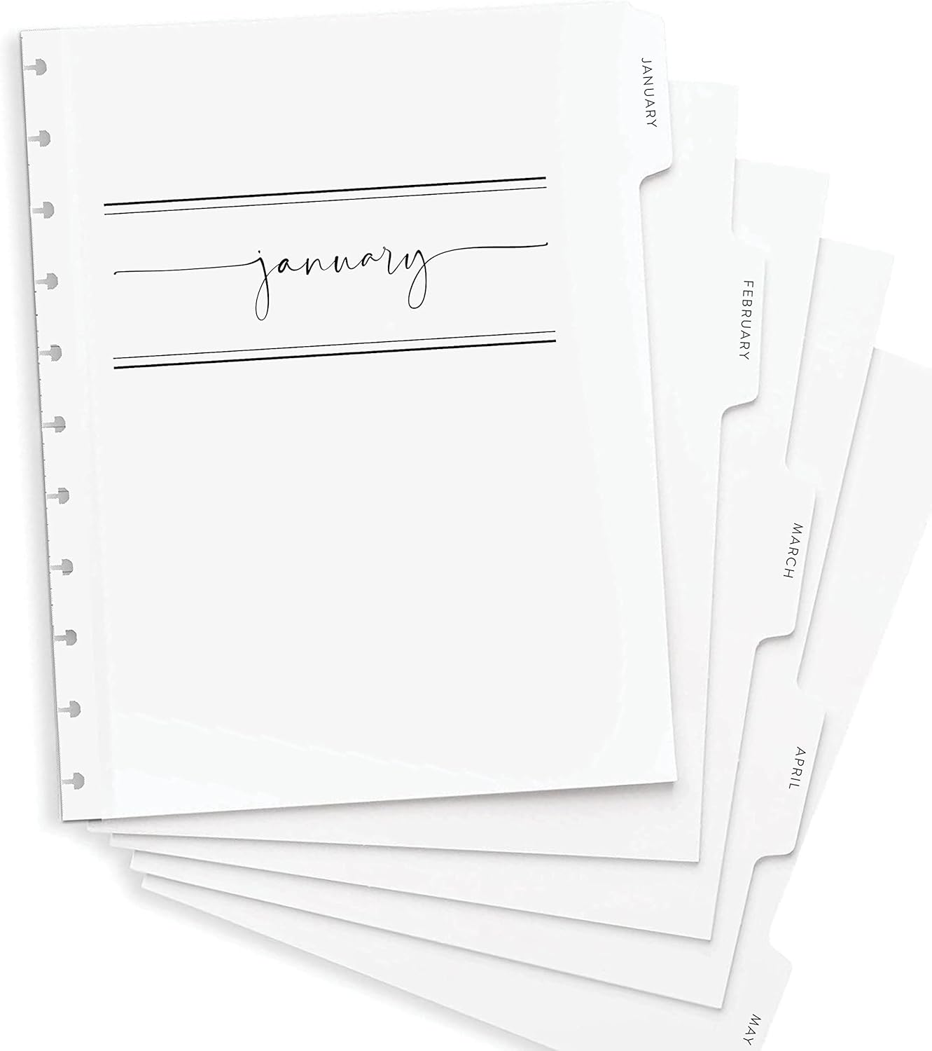 BetterNote Dividers for Disc Notebook, Monthly Discbound Index Tabs for Calendar, Fits Disc Notebook, Levenger Circa, Arc, Happy Planner, TUL by Office Depot, Talia (Modern, 9-Disc, 7"x9.25")