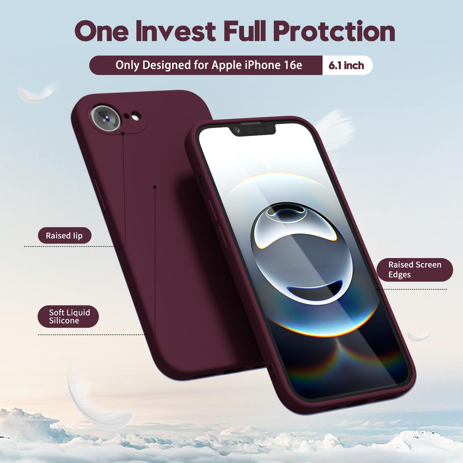 oakxco for iPhone 17 Pro Max Phone Case Liquid Silicone, Cute Thin Slim Grip Soft Rubber Gel for Women Men, Smooth Matte TPU Plain Solid Color Girly Simple Case with Camera Cover, Light Pink — view 172
