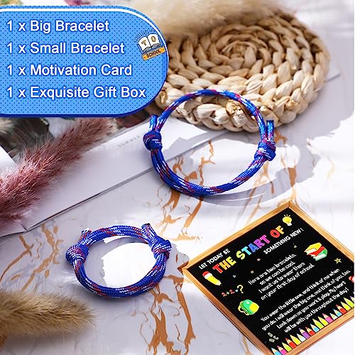 Image of Junkin First Day of School Bracelets Back to School Gifts Kindergarten Mommy and Me Bracelets for Girls Boys Dad Wish (Cute Style)