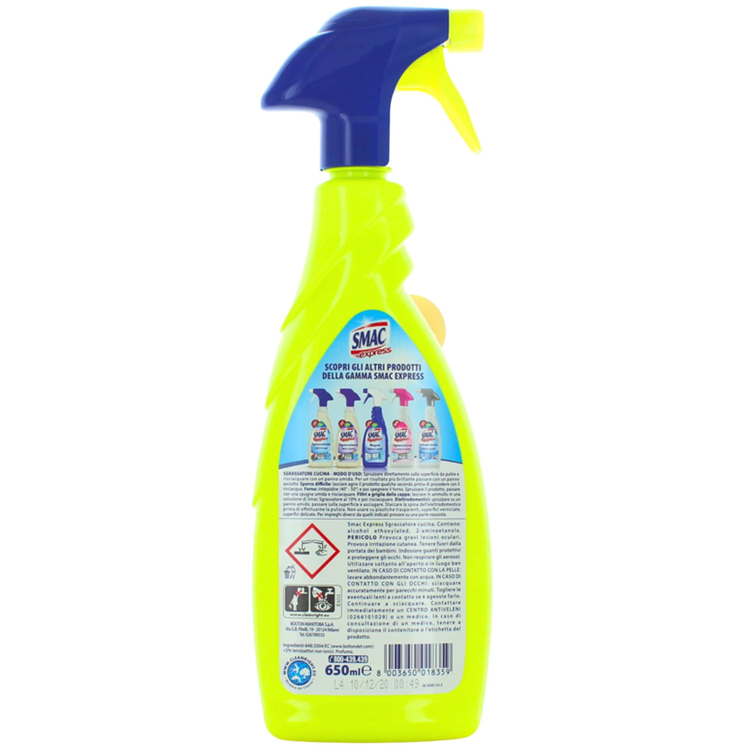 Sgrassatore Universale per Cucina – Profumo di Limone – Flacone Spray da 650 ml – Pulizia Grasso e Macchie – 4/8/12 Pezzi (12 PEZZI)